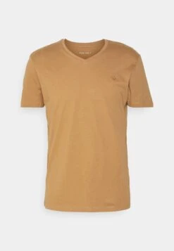Pier One V Neck Bird Tonal 3 Pack - T-Shirts - Light Brown/White/Dark Blue -Pier One 239be3f8d5344e18a078136b88ad5384