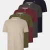 Pier One 5 Pack - Poloskjorter - Bordeaux/Olive/Dark Grey -Pier One 2dccb17fd9c548dba56d4284bed5110a