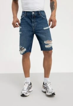 Pier One Jeansshorts - Dark Blue Denim