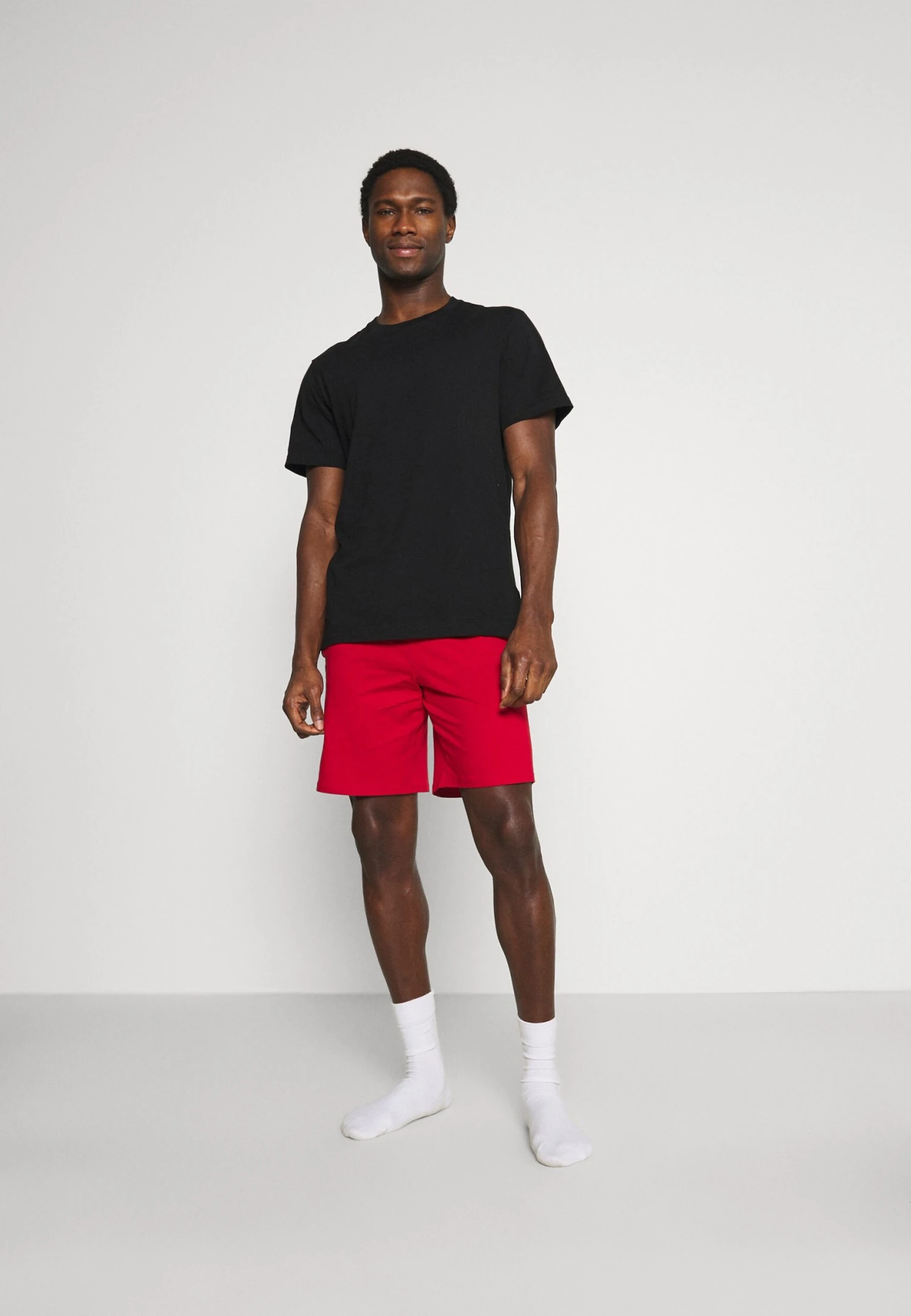 Pier One 3 Pack - Pyjamasbukse - Black/Mottled Dark Grey/Red 3 Pier One 3 Pack - Pyjamasbukse - Black/Mottled Dark Grey/Red