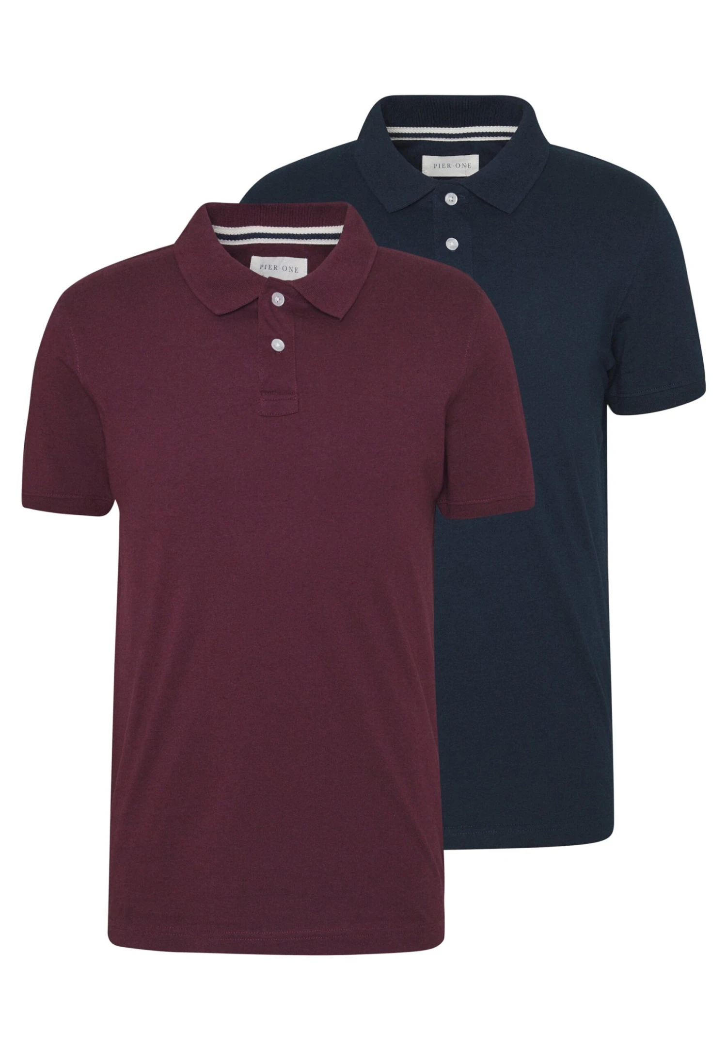 Pier One 2 Pack - Poloskjorter - Dark Blue/Bordeaux 7 Pier One 2 Pack - Poloskjorter - Dark Blue/Bordeaux - Bilde 5