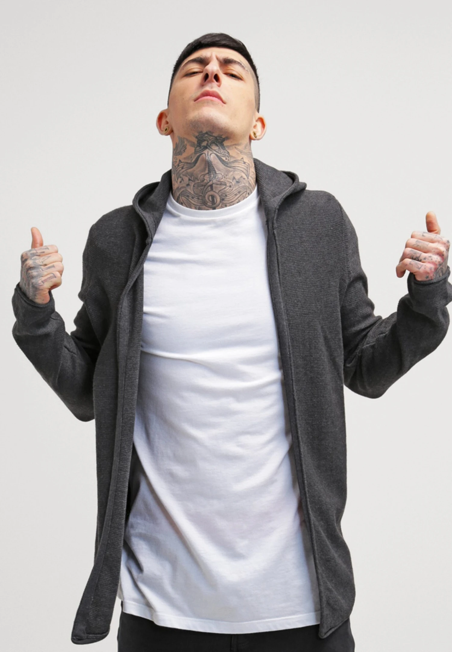 Pier One Cardigan - Mottled Dark Grey 3 Pier One Cardigan - Mottled Dark Grey