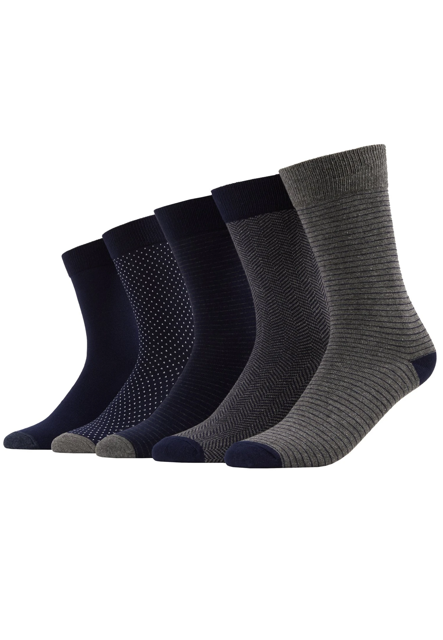 Pier One 5 Pack - Sokker - Dark Blue/Mottled Grey 3 Pier One 5 Pack - Sokker - Dark Blue/Mottled Grey