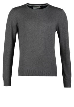 Pier One Basic Crewneck - Strikkegenser - Dark Grey Melange -Pier One a544139b03e5432e9796573c491ff748