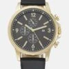 Pier One Unisex - Kronografklokke - Black/Gold-Coloured