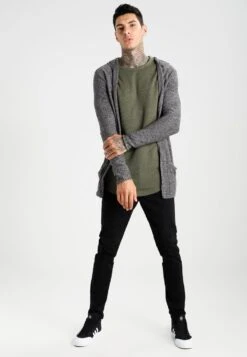 Pier One Cardigan - Light Grey/Black -Pier One af25cff0cb73462499248f06a8ea121a