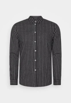 Pier One Flannel Stripes- Skjorte - Dark Grey