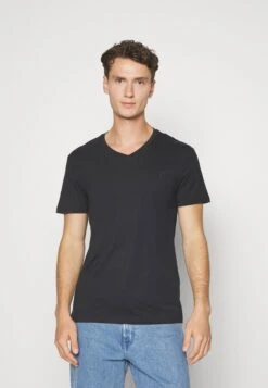 Pier One V Neck Bird Tonal 3 Pack - T-Shirts - Light Brown/White/Dark Blue -Pier One e08d0778ecd941aa94fa4e322df34f7c